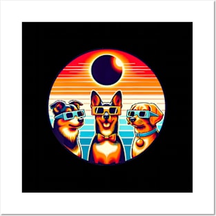 Texas April 8 2024 Astronomy Dog Solar Eclipse Posters and Art